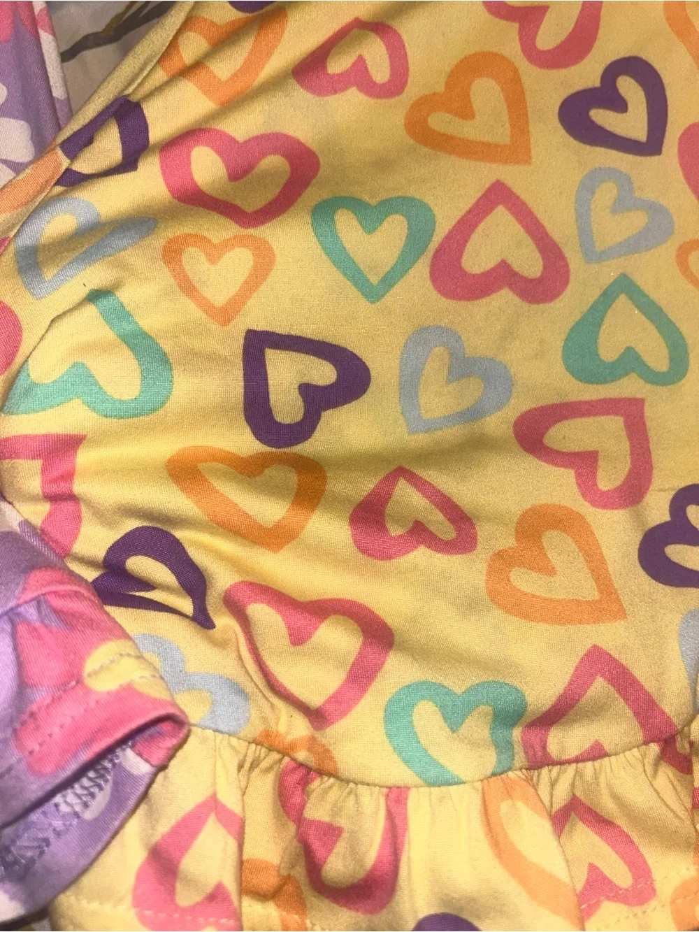 Kidgets Purple Floral & Yellow Heart Twin Casual Dresses